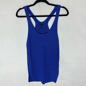 Massimo Dutti Blue Scoop Neck Racer Back Knit Tank Top S